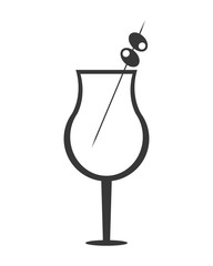 flat design garnished cocktail icon vector illustration
