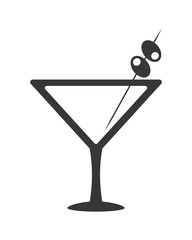 flat design martini cocktail icon vector illustration
