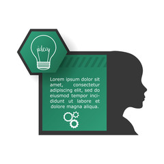 light bulb gear human head big and great idea infographic creativity icon set. Colorful and flat design. Vector illustration