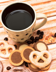 Coffee Break Cookies Shows Snack Caffeine And Refreshment