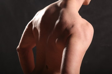 Fototapeta na wymiar nude male torso and muscle