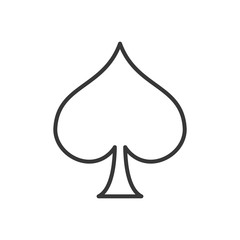 flat design spade card icon vector illustration