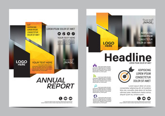 Yellow Brochure Layout design template. Annual Report Flyer Leaflet cover Presentation Modern background. illustration vector in A4 size