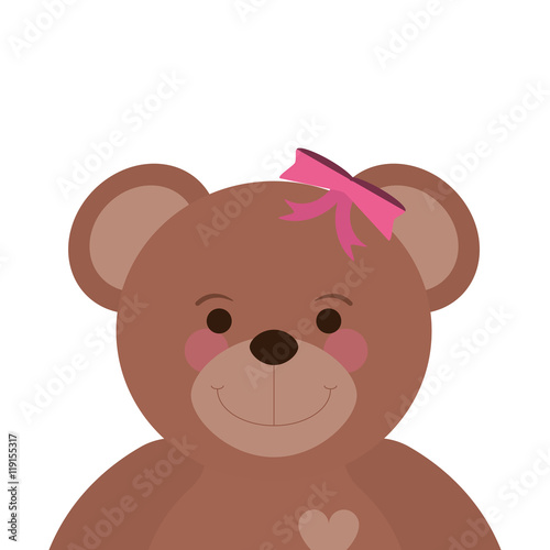 "flat design teddy bear icon vector illustration" Stock image and
