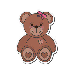 flat design teddy bear icon vector illustration