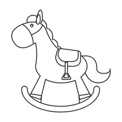 flat design wood rocking horse icon vector illustration