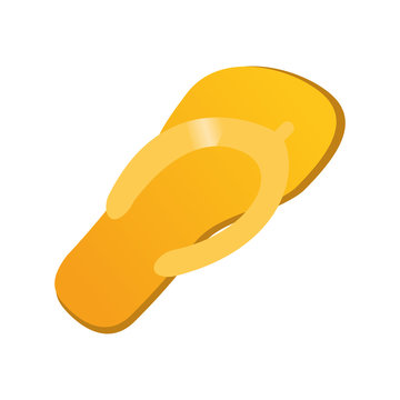 flat design single flip flop icon vector illustration