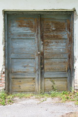 Old wooden house doors