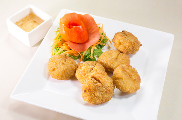 Fried shrimp cake with sweet  sauce, Thai food