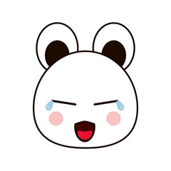 flat design kawaii bear emoticon icon vector illustration
