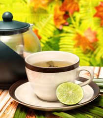 Lime Green Tea Indicates Refreshment Drink And Drinks