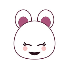flat design kawaii bear emoticon icon vector illustration