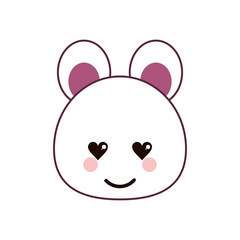 flat design kawaii bear emoticon icon vector illustration