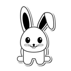 flat design Cute rabbit cartoon vector illustration