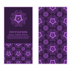 Modern greeting card, invitation or wedding with geometric ornam