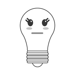 flat design kawaii lightbulb icon vector illustration
