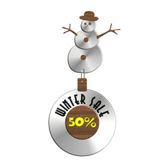 Pupazzo di neve WINTER SALE in acciaio e legno