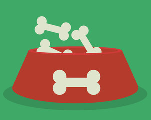 bone food cartoon pet animal con. Colorful and flat design. Vector illustration