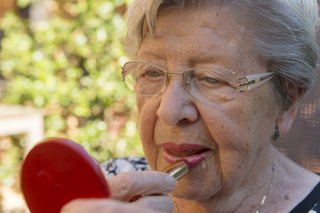 Senior Woman with Lipstick