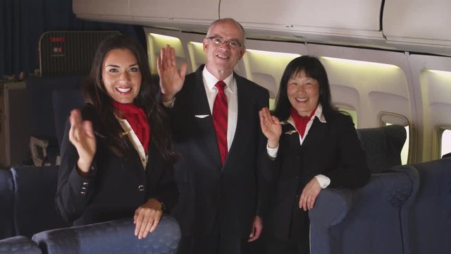 Portrait of three flight attendants