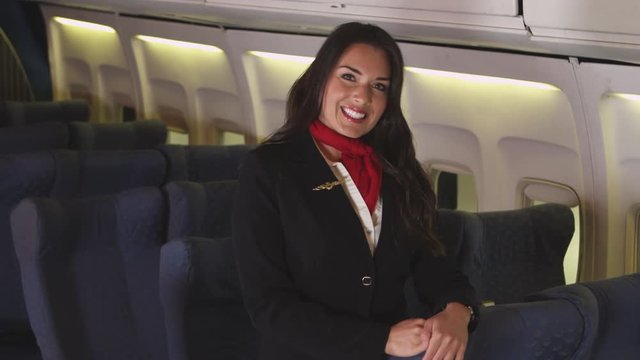 Portrait of female flight attendant