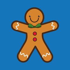 Obraz premium coockie cartoon merry christmas decoration celebration con. Colorful and flat design. Vector illustration