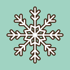 white snowflake merry christmas decoration celebration con. Colorful and flat design. Vector illustration