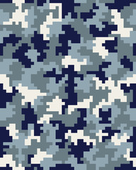 Seamless digital fashion camouflage pattern, vector