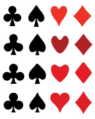 Set of playing card symbols, vector