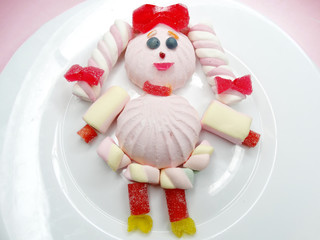 Fototapeta premium creative marmalade fruit jelly sweet food princess form