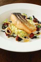 healthy plated salmon fish meal