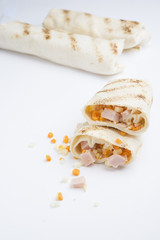 mexican burritos isolated on a white background