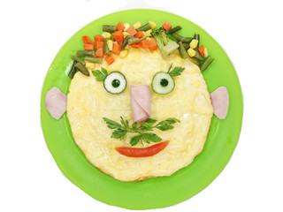 creative food breakfast with scrambled egg