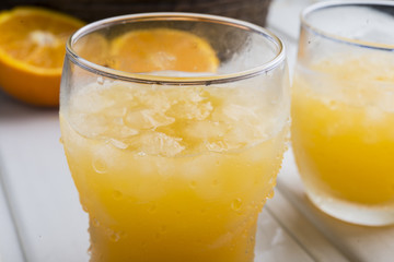 Orange juice ice