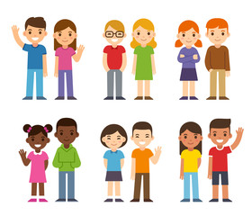 Cartoon diverse children