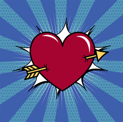 Heart pierced with arrow vector illustration. Eps 10