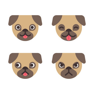 Cartoon Pug Faces