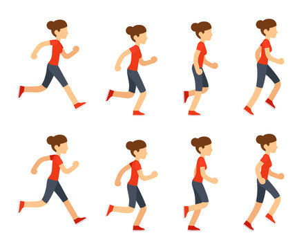 Running woman animation