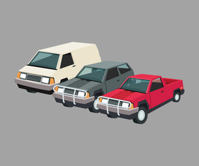 Naklejka premium Auto garage car automobile retro cartoon icon set. Colorful design. Vector illustration