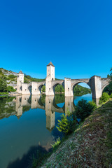 Naklejka premium Pont Valentre in Cahors, France.