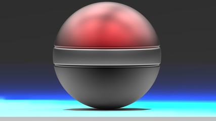Ball icon for play in game. 3D illustration. 3D CG.