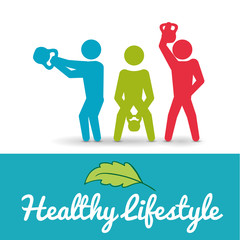pictogram leaf weight lifting healthy lifestyle fitness gym bodybuilding icon set. Colorful and flat design. Vector illustration