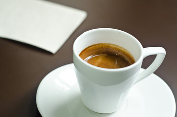 Glass espresso shots,Glass coffee with coffee.