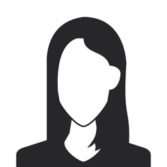 flat design faceless woman portrait icon vector illustration