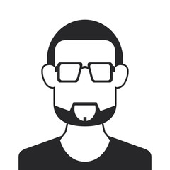flat design faceless bearded man portrait icon vector illustration