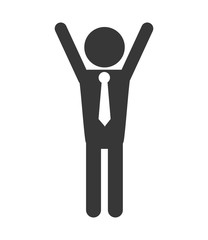 flat design businessman pictogram icon vector illustration