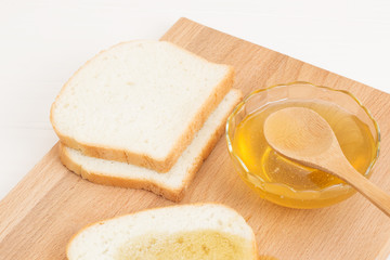 Honey white bread on the table