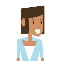 flat design woman character icon vector illustration