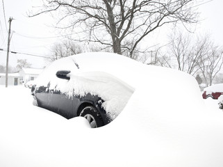 car covered in snow