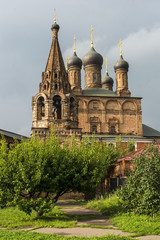 Fototapeta na wymiar Orthodox Church against a beautiful sky with clouds, Russia, Moscow
